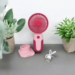 Mini Handheld Rechargeable USB Fan – Portable & Detachable Stand