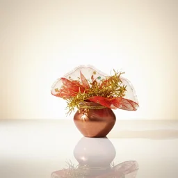 Mini Kalash Pooja Set – Decorative Copper-Style with Cloth Cover
