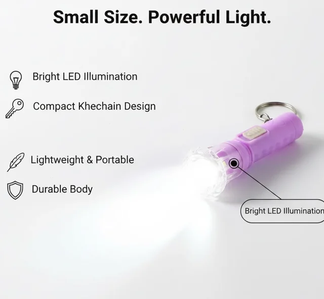 Mini LED Flashlight Keychain – Compact Bright Portable Torch