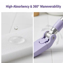 Mini Mop with Automatic Cloth Change & Push-Pull Handle | Velvet Wipe