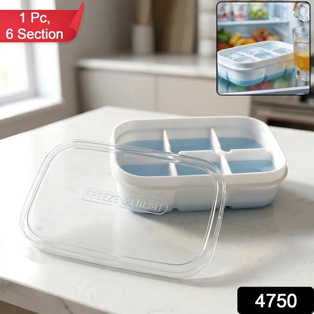 Mini Plastic Ice Tray for Freezer, Six Cavity Compact Design for Home