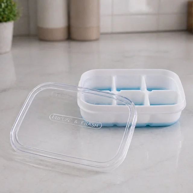 Mini Plastic Ice Tray for Freezer, Six Cavity Compact Design for Home