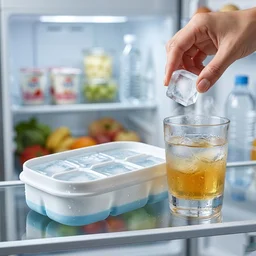 Mini Plastic Ice Tray for Freezer, Six Cavity Compact Design for Home