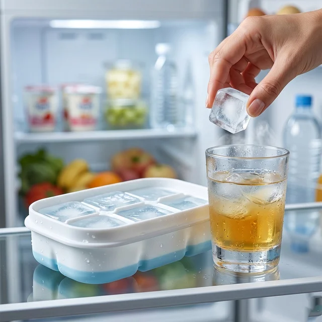 Mini Plastic Ice Tray for Freezer, Six Cavity Compact Design for Home