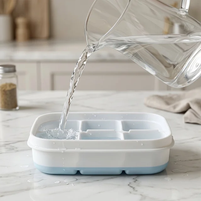 Mini Plastic Ice Tray for Freezer, Six Cavity Compact Design for Home