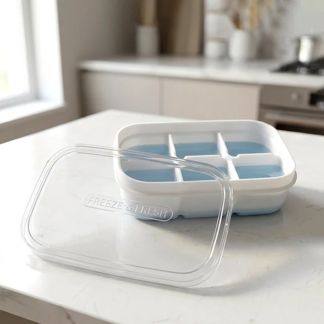 Mini Plastic Ice Tray for Freezer, Six Cavity Compact Design for Home