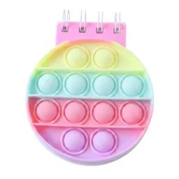 Mini Pop It Diary Fidget Notebook for Kids Rainbow Silicone Bubble (1 Pc)