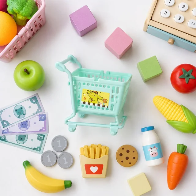 Mini Shopping Cart Toy for Kids – Realistic Role Playing Fun