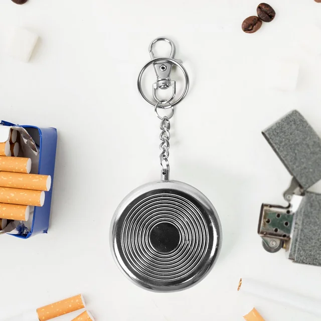 Mini Stainless Steel Ashtray – Portable with Secure Lid for Travel
