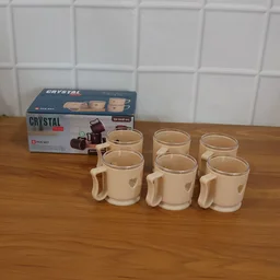 Mini Tea Coffee Mug Set – Elegant Heart Design, 100ML (6 Pieces)