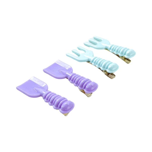 Mini Tool Shape Hair Clips – Stylish 4-Piece Snap Set