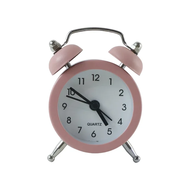 Mini Twin Bell Analog Alarm Clock Vintage Table Desk Loud Ringer (1 Pc)