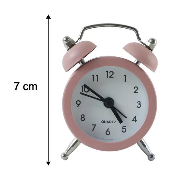 Mini Twin Bell Analog Alarm Clock Vintage Table Desk Loud Ringer (1 Pc)