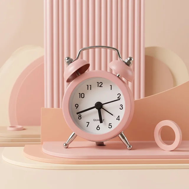 Mini Twin Bell Analog Alarm Clock Vintage Table Desk Loud Ringer (1 Pc)