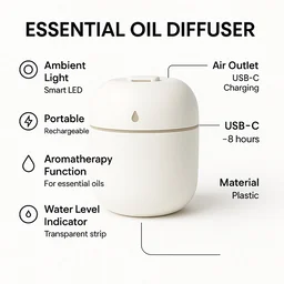 Mini USB Humidifier – Portable Diffuser & Cool Mist 250ML | Airvanta