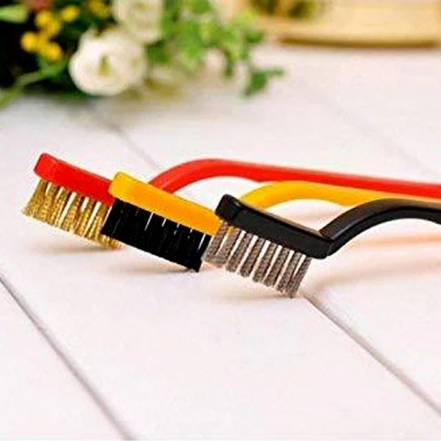Mini Wire Brush Set – 3 Pc Brass, Nylon, Steel | Velvet Wipe