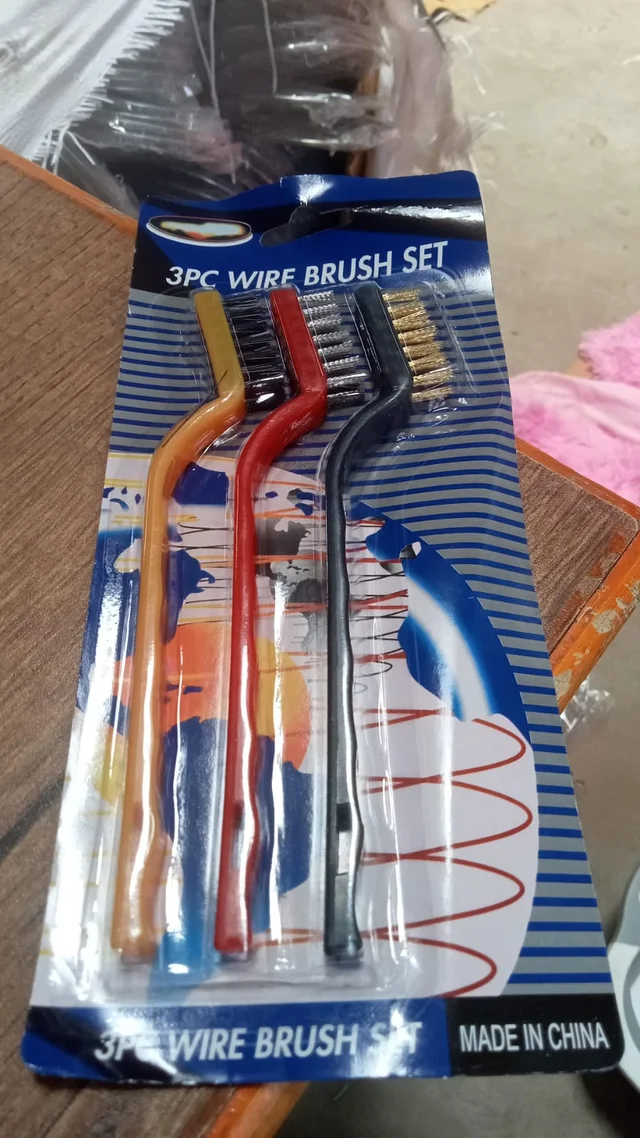 Mini Wire Brush Set – 3 Pc Brass, Nylon, Steel | Velvet Wipe