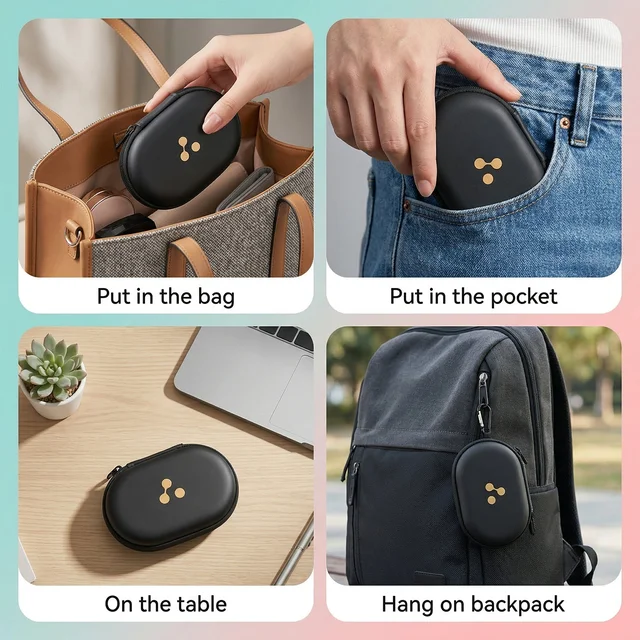 Mix Design Hard Shell Charging Cable and Adapter Storage Case (1 Pc)