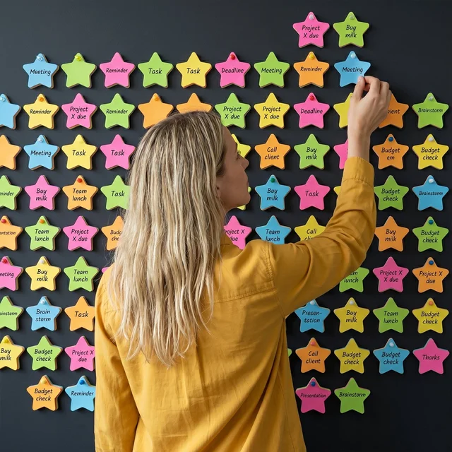 Mix-Shaped Sticky Notes – Reusable & Vibrant Reminders