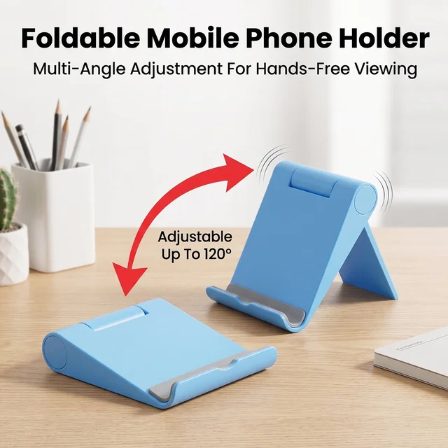 Mobile Phone Stand – Adjustable, Foldable & Portable for Desk Use