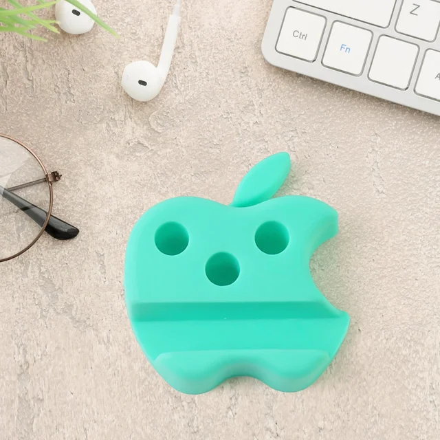 Mobile Stand with Pen Holder – Apple-Shaped Desk Organizer 3 Pc