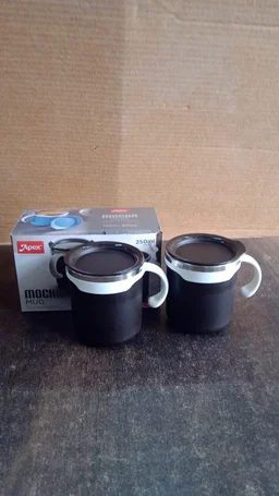 Mocha Mug Set – Premium 250ml Insulated Coffee Cups with Lid