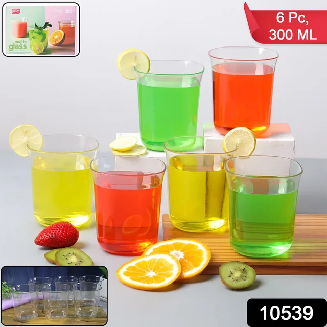 Mojito Glass Set – Durable 300ml Reusable Plastic Glasses Set of 6