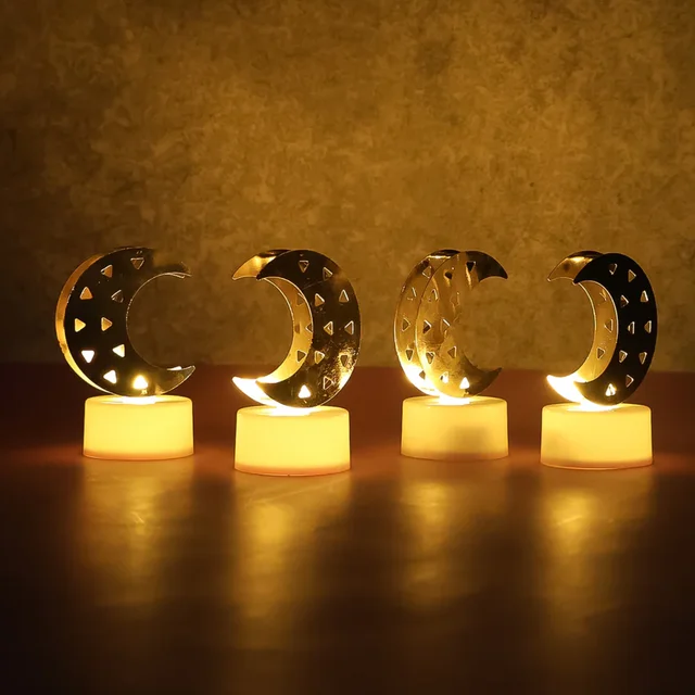 Moon Shaped Flameless LED Candles – Set of 12 with Warm Glow