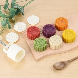 Mooncake Press Mold – 4 Floral Stamps for Perfect Baking