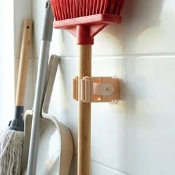Mop & Broom Holder Clip – Strong Self-Adhesive Wall Mount