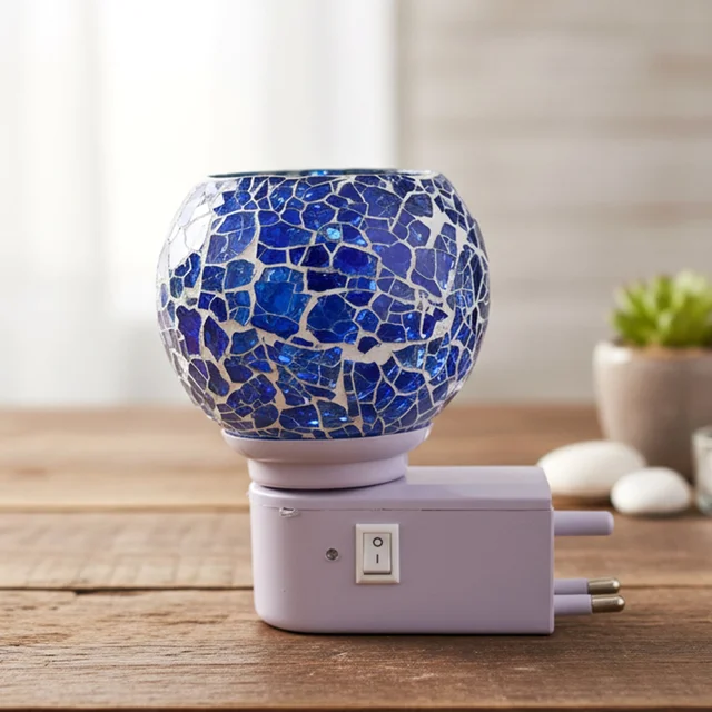 Mosaic Glass Night Lamp – Decorative Warm Glow Plug-in Light