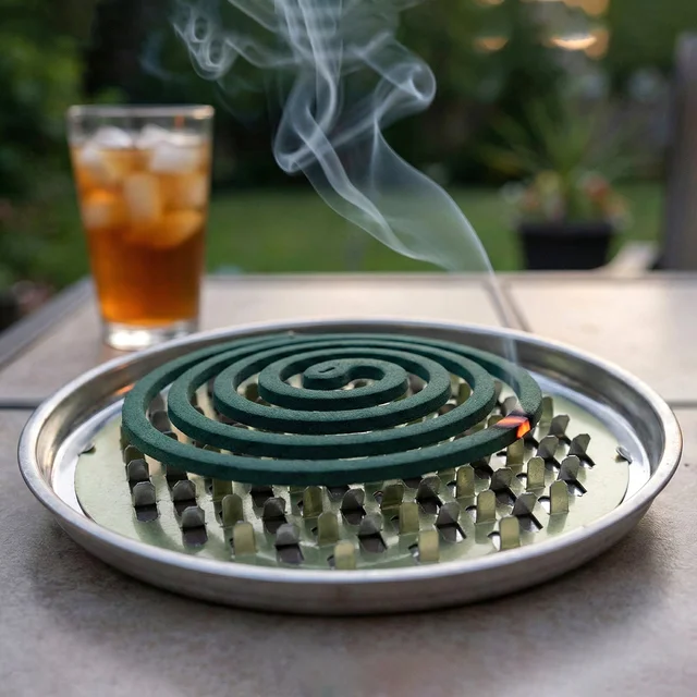 Mosquito Coil Stand – Durable Round Metal Holder with Ash Tray