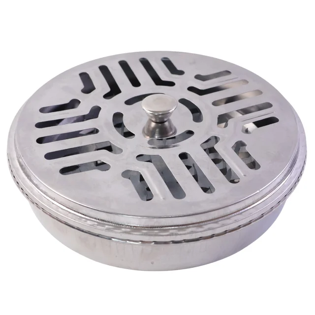 Mosquito Coil Stand – Stainless Steel Safe Burner with Vent Lid