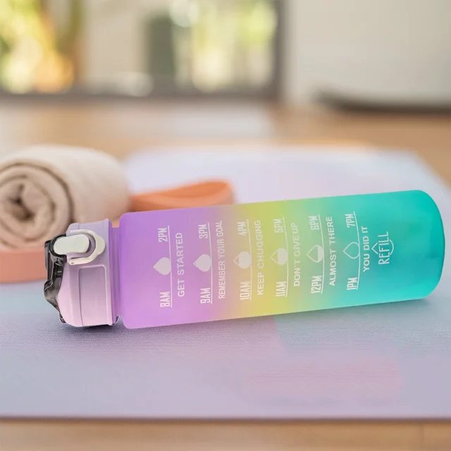 Motivational Water Bottle with Straw & Time Marker | Hydrozilla