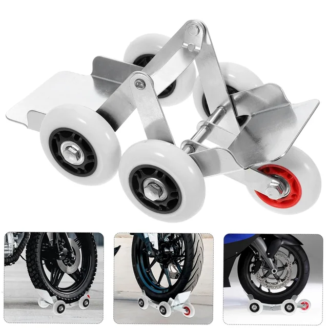 Motorcycle Front Wheel Parking Roller Stand – Heavy-Duty Metal Frame