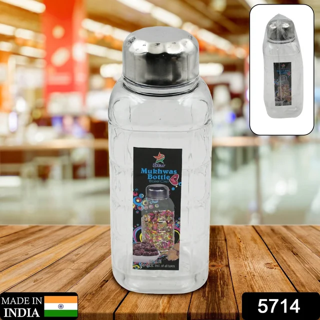 Mukhwas Bottle – Transparent Plastic with Steel Cap | Velvet Wheels