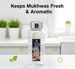Mukhwas Bottle – Transparent Plastic with Steel Cap | Velvet Wheels
