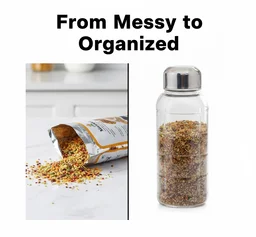 Mukhwas Bottle – Transparent Plastic with Steel Cap | Velvet Wheels