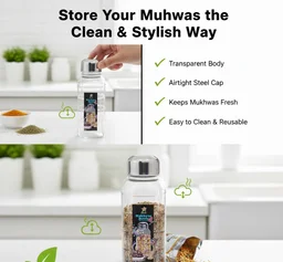 Mukhwas Bottle – Transparent Plastic with Steel Cap | Velvet Wheels