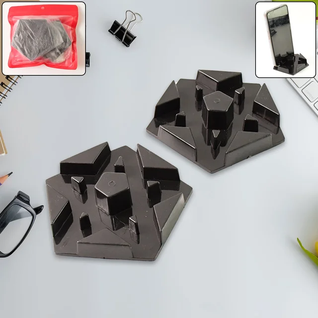 Multi-Angle Mobile Phone Stand – Hexagonal Plastic Holder 2 Pc