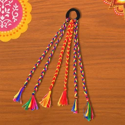Multicolor Braided Hair Extension with Tassels – Festive & Lightweight