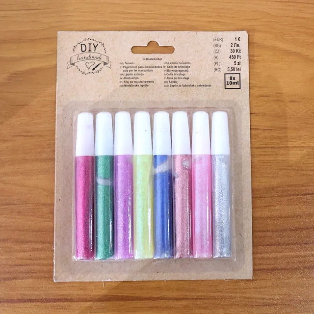 Multi-Color Glitter Craft Glue Pen Set – 8 Vibrant 10 ml Tubes