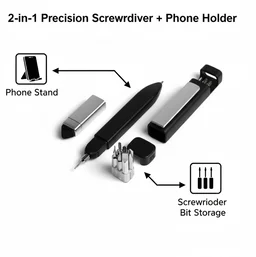 Multi-Function Pen – 4-in-1 Phone Holder & Screwdriver Set | Velvet Wipe