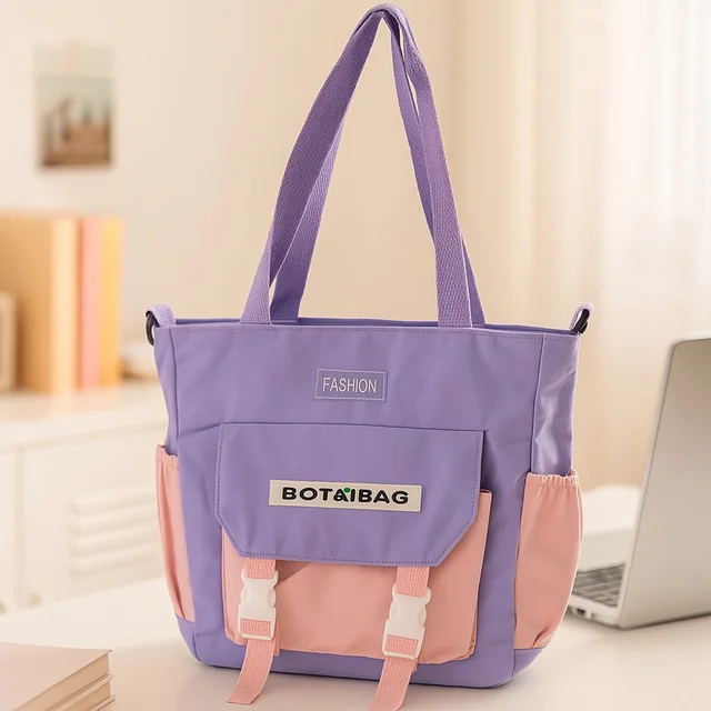 Multi-Pocket Shoulder Tote Bag – Spacious & Adjustable Strap