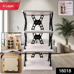 Multipurpose Foldable 4 Layer Storage Rack – Space Saving Organizer