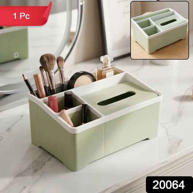 Multipurpose Plastic Organizer Box – Neat Storage with Tissue Holder