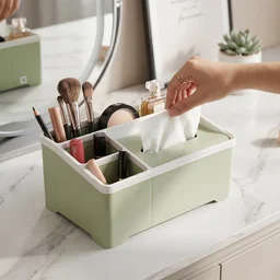 Multipurpose Plastic Organizer Box – Neat Storage with Tissue Holder
