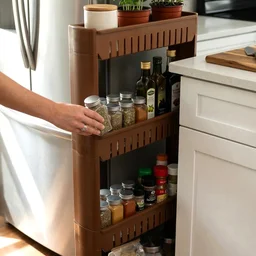 Multipurpose Plastic Storage Rack – 4 Layer with Wheels for Home