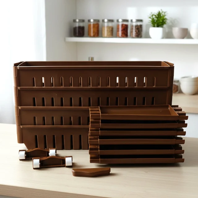 Multipurpose Plastic Storage Rack – 4 Layer with Wheels for Home
