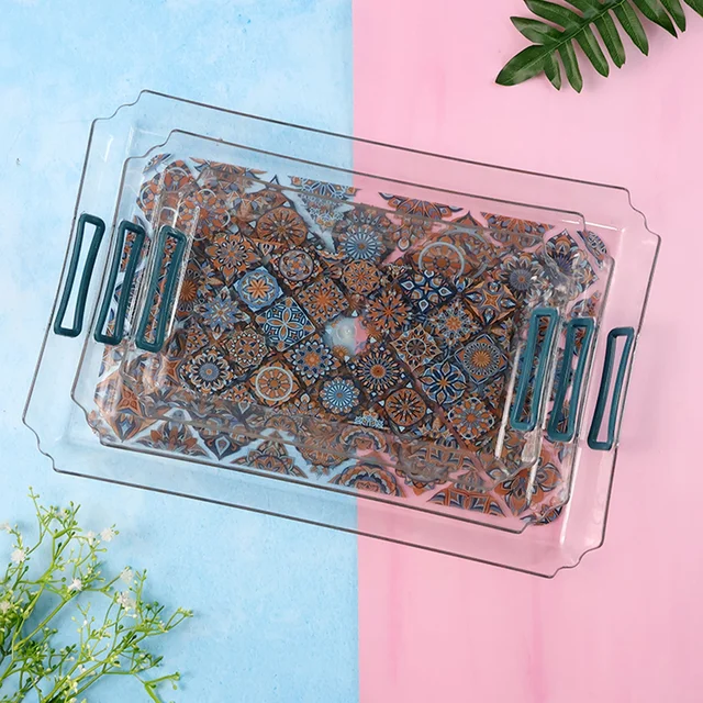 Multipurpose Serving Tray Set – 3 Nesting Trays with Handles